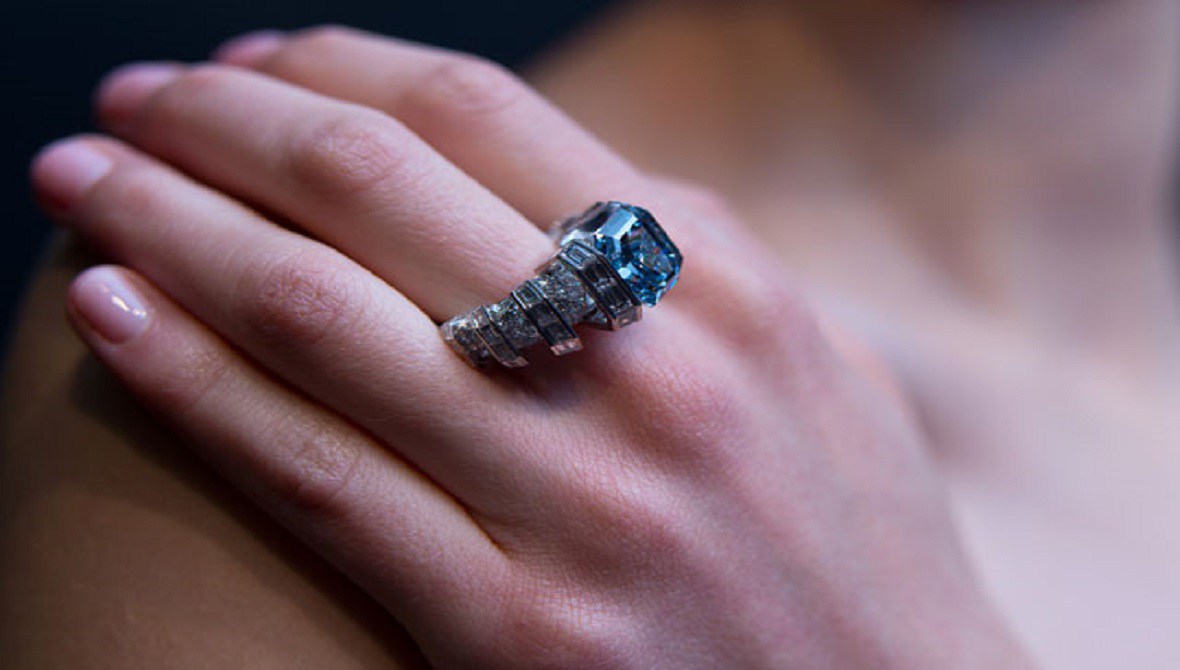 Pale blue hot sale diamond ring