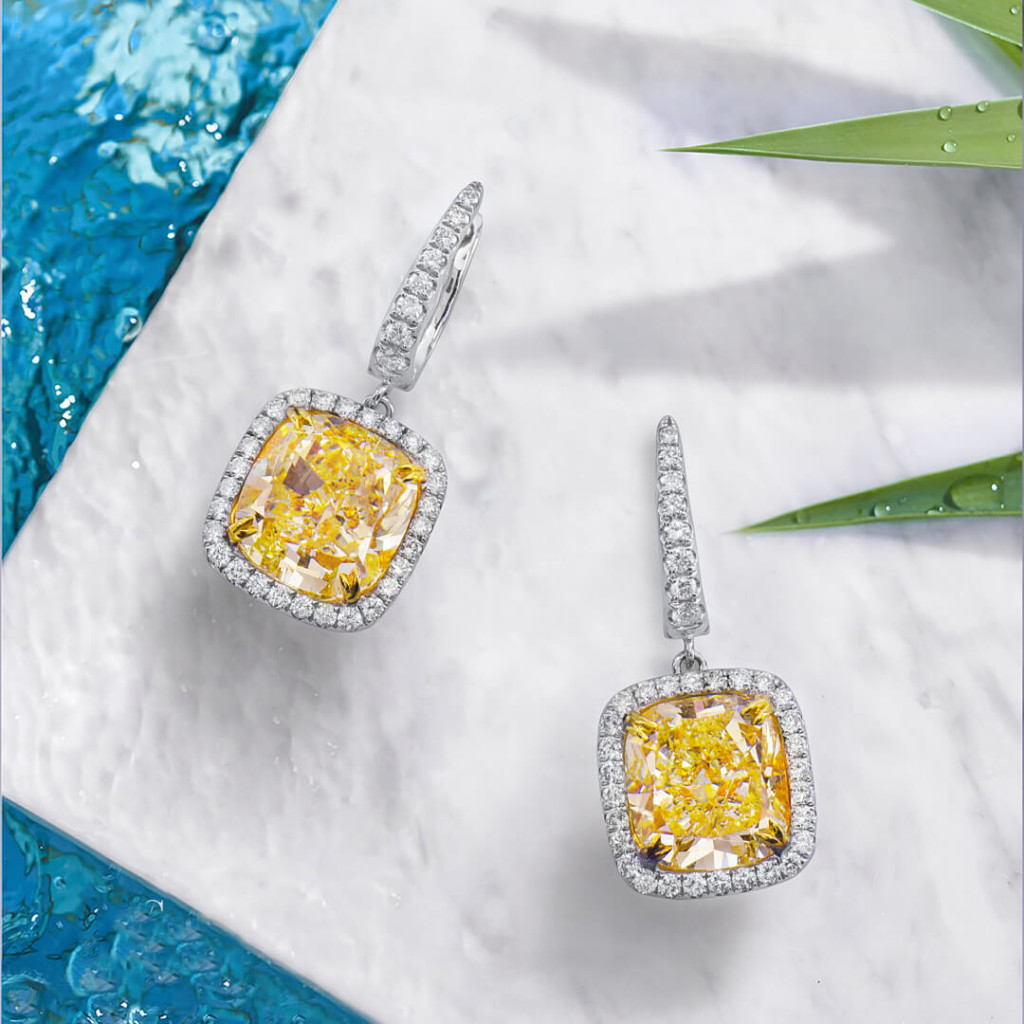 Yellow diamond earrings 