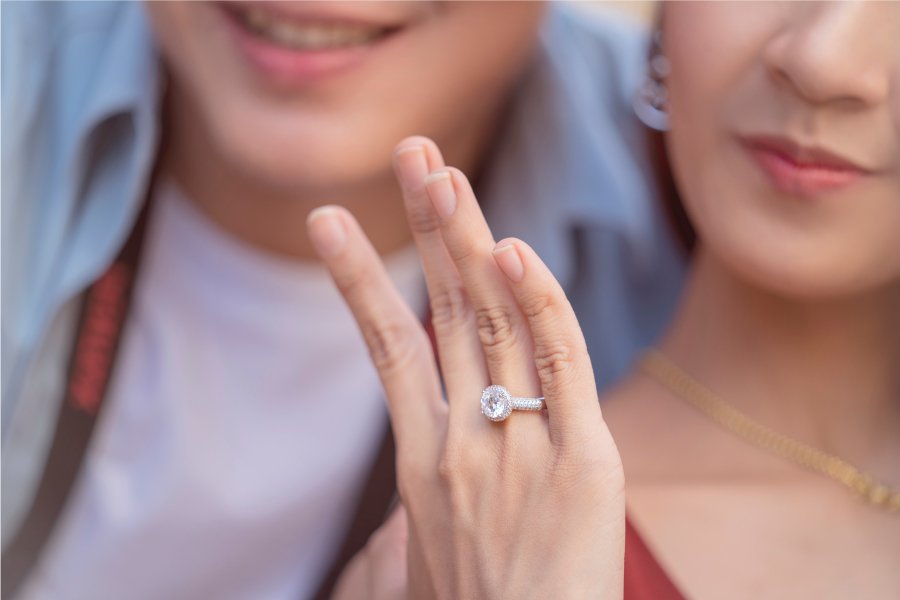 Selfie with engagement ring
