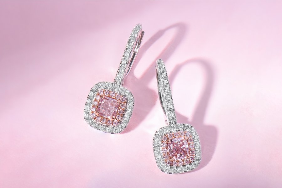 Pink Argyle diamond earrings