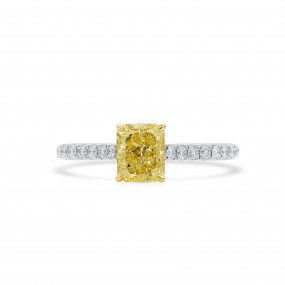 radian cut yellow diamond ring