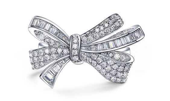 Diamond hot sale bow ring