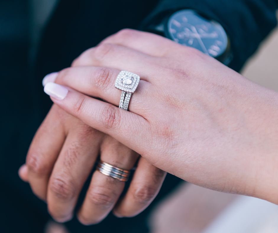 Women's Bethlehem Olive Wood Platinum Diamonds Halo Ring – Chasing Victory