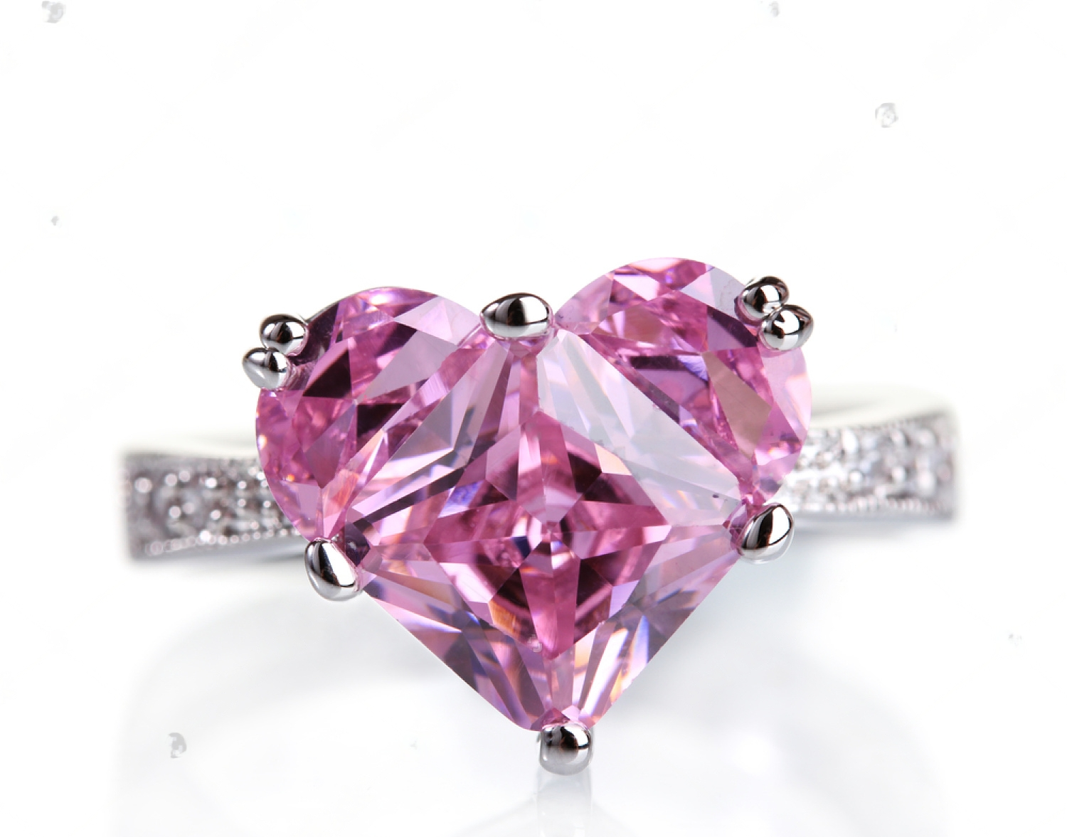 Pink Heart Engagement Rings